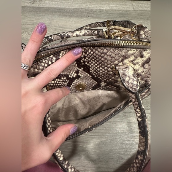 Michael Kors Large Embossed Leather Satchel Snakeskin - Picture 10 of 11